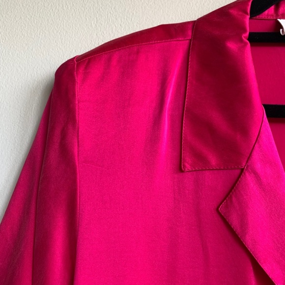 Vintage CIMONE Deep Fuchsia Silk Blouse SIZE 14 - Picture 3 of 5